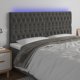 vidaXL Κεφαλάρι κρεβατιού με LED, σκούρο γκρι, 200x7x118/128 cm, βελούδο