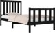 vidaXL Κρεβατοκάμαρα από μαύρο μασίφ πεύκο, 75x190 cm, μονό