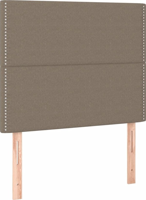 vidaXL Κρεβάτι κοντινενταλ με στρώμα, taupe, 90x190 cm, υφασμάτινο