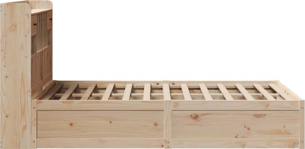 vidaXL Ξύλινο πλαίσιο κρεβατιού 135x190 εκ, από μασίφ πεύκο
