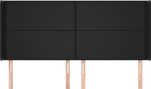 vidaXL Zaglowek uszak, μαύρο, 183x16x118/128 εκ., συνθετικό δέρμα