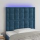 vidaXL Κεφαλάρι κρεβατιού με LED, σκούρο μπλε, 90x5x118/128 εκ
