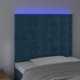 vidaXL Κεφαλάρι κρεβατιού με LED, σκούρο μπλε, 90x5x118/128 εκ