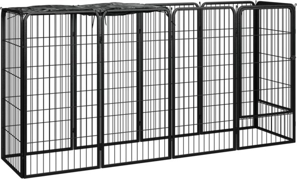 vidaXL vidaXL Kojec dla psa, 10 paneli, czarny, 50x100 cm, stal