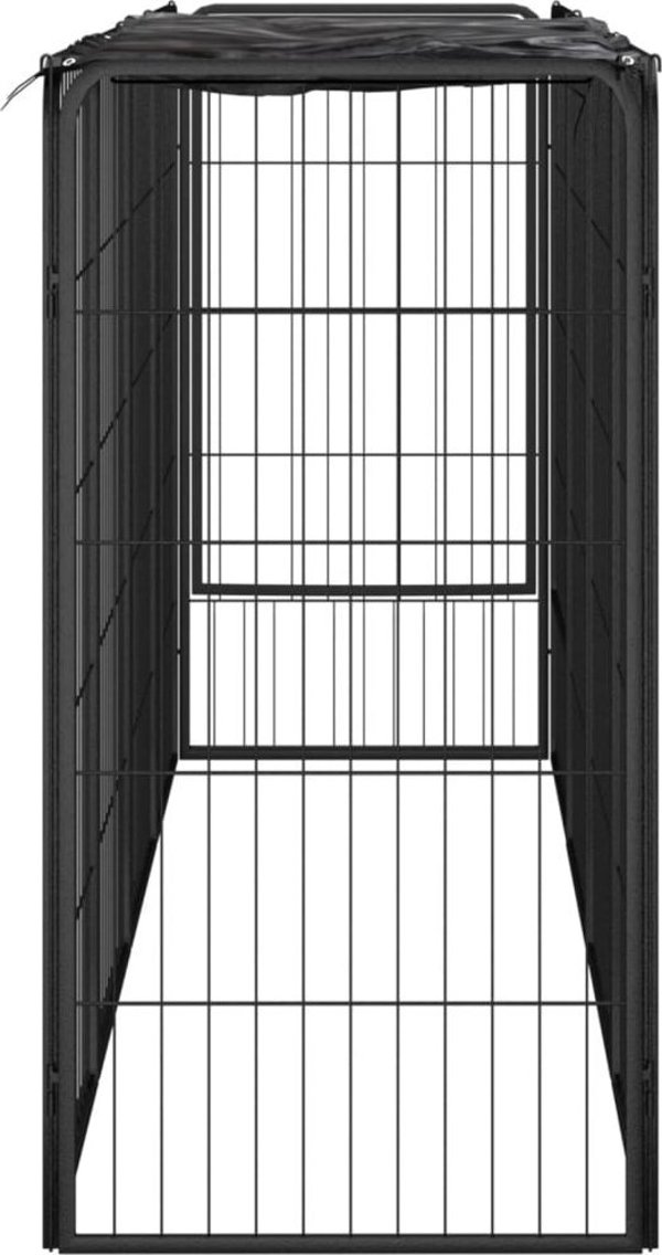 vidaXL vidaXL Kojec dla psa, 10 paneli, czarny, 50x100 cm, stal