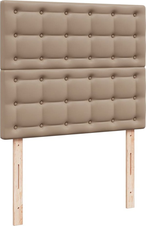 vidaXL Lozko kontynentalne z materacem cappuccino ekoskora 120x200cm