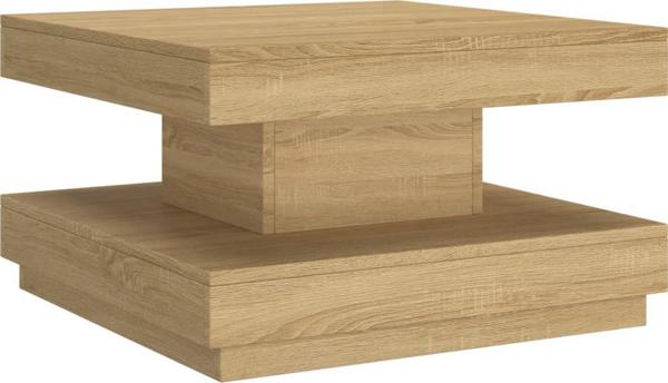 vidaXL Τραπεζάκι καφενείου, ανοιχτό καφέ, 60x60x35 cm, MDF