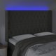 vidaXL Κεφαλάρι κρεβατιού με LED, σκούρο γκρι βελούδο, 163x16x118/128 cm