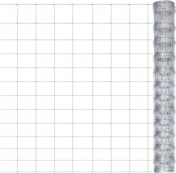 vidaXL Siatka ogrodzeniowa, galwanizowana stal, 50x12,5 m, srebrna