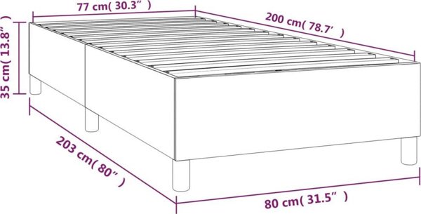 vidaXL Κρεβάτι κοντινένταλ, καπουτσίνο, 80x200 εκ., επενδεδυμένο με τεχνητό δέρμα