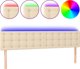 vidaXL Zaglowek do lozkou me LED, krem, 200x5x78/88 cm, yfasma