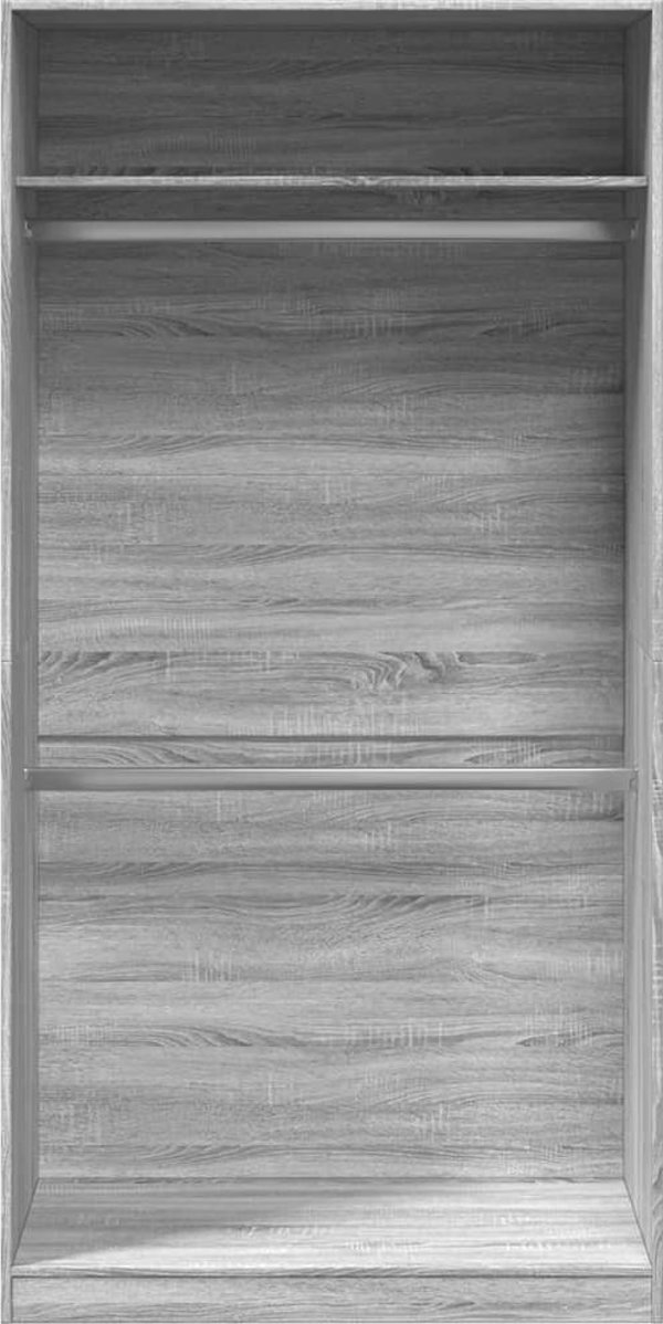 vidaXL Ντουλάπα, Sonoma Γκρι Δρυς, 100x50x200 εκ., Συνθετικό Ξύλο