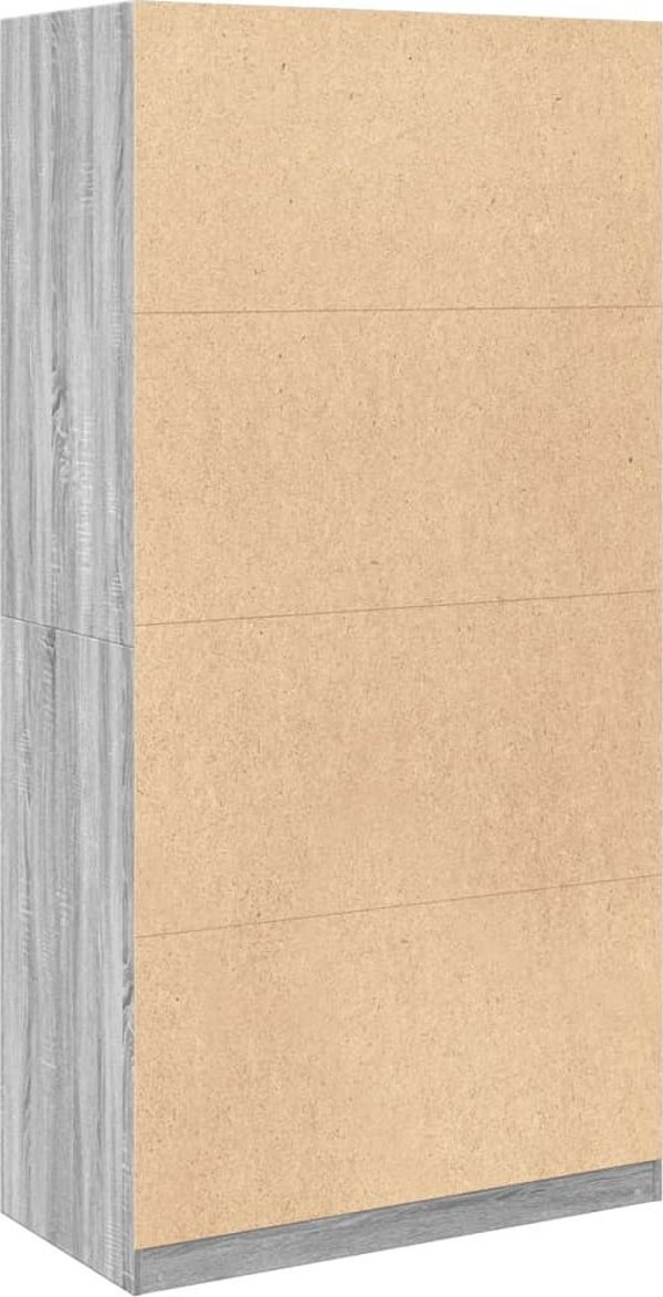 vidaXL Ντουλάπα, Sonoma Γκρι Δρυς, 100x50x200 εκ., Συνθετικό Ξύλο