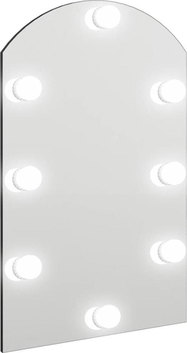 vidaXL Καθρέφτης με φωτισμό LED, 90x45 cm, γυάλινος, με καμπύλη