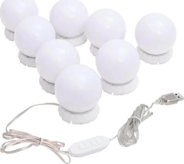 vidaXL Καθρέφτης με φωτισμό LED, 90x45 cm, γυάλινος, με καμπύλη