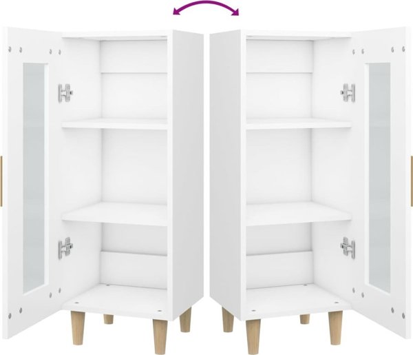 vidaXL Ντουλάπι, λευκό, 34,5x34x90 εκ, υλικό ξύλου