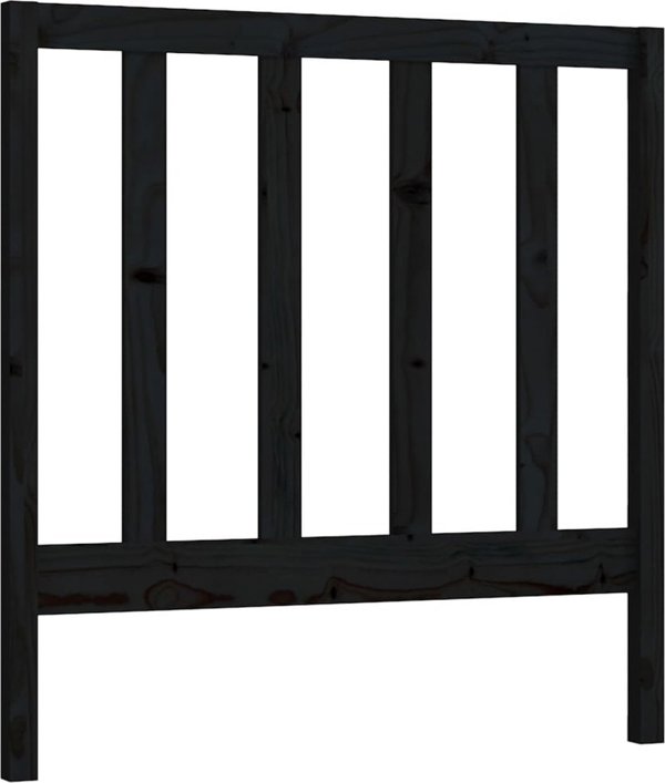 vidaXL Κεφαλάρι κρεβατιού, μαύρο, 95x4x100 εκ., από μασίφ πεύκο