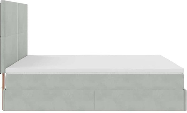 vidaXL Κρεβάτι Ottoman με Βελούδινη Επένδυση, Γκρι, 200x200 εκ.