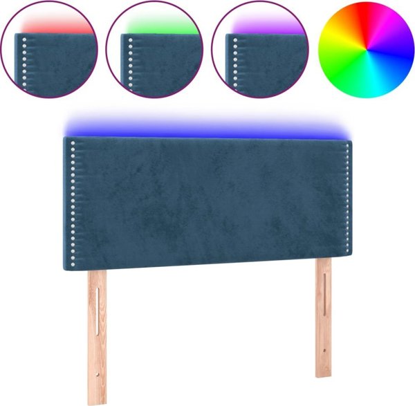 vidaXL Κεφαλάρι για κρεβάτι σκούρο μπλε 100x5x78/88 εκ. βελούδο
