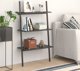 Ράφι Σκάλας με 3 Ράφια Μαύρο 64x34x116 cm