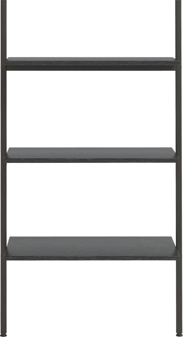 Ράφι Σκάλας με 3 Ράφια Μαύρο 64x34x116 cm