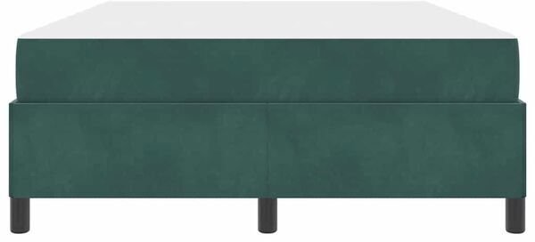 vidaXL Κρεβάτι με Στρώμα 140x200 cm, Υφασμάτινο Πλαίσιο Κρεβατιού, Σκούρο Πράσινο