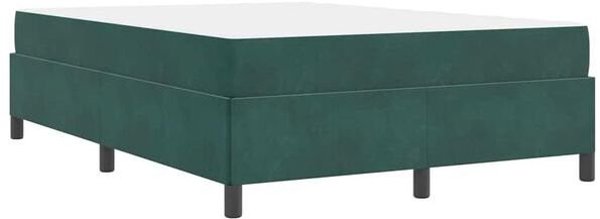 vidaXL Κρεβάτι με Στρώμα 140x200 cm, Υφασμάτινο Πλαίσιο Κρεβατιού, Σκούρο Πράσινο