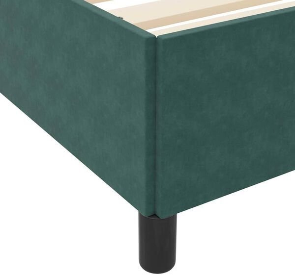 vidaXL Κρεβάτι με Στρώμα 140x200 cm, Υφασμάτινο Πλαίσιο Κρεβατιού, Σκούρο Πράσινο