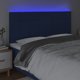 vidaXL Κεφαλάρι κρεβατιού με LED, μπλε, 200x5x118/128 εκ, ύφασμα