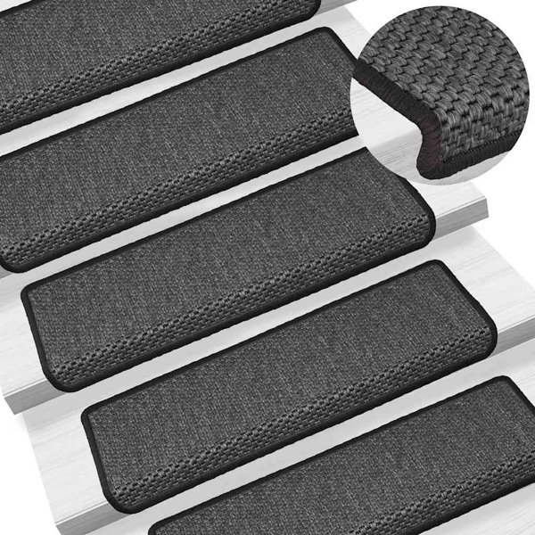 vidaXL Αυτοκόλλητα Πατήματα Σκάλας Sisal-Look, 65x21x4 εκ., Σετ 30 Τεμάχια