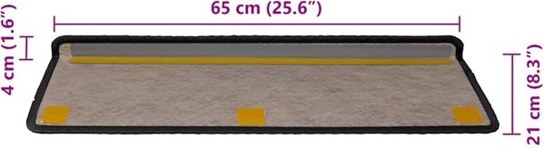 vidaXL Αυτοκόλλητα Πατήματα Σκάλας Sisal-Look, 65x21x4 εκ., Σετ 30 Τεμάχια