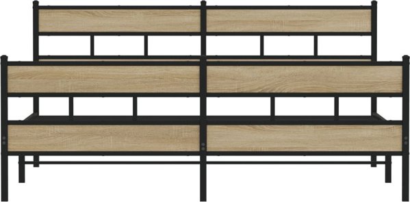 vidaXL Μεταλλικός σκελετός κρεβατιού Sonoma Δρυς 180x200 εκ.