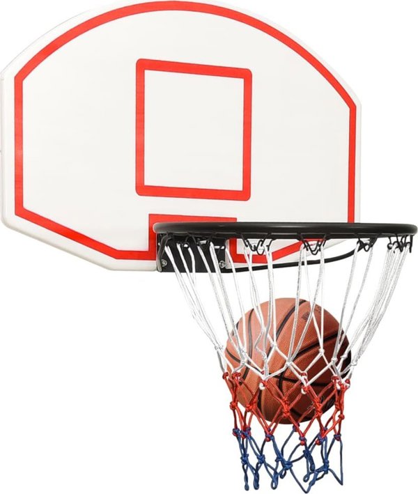 vidaXL Pinakas me kosko gia basket, lefkos, 71x45x2 cm, polietilenio