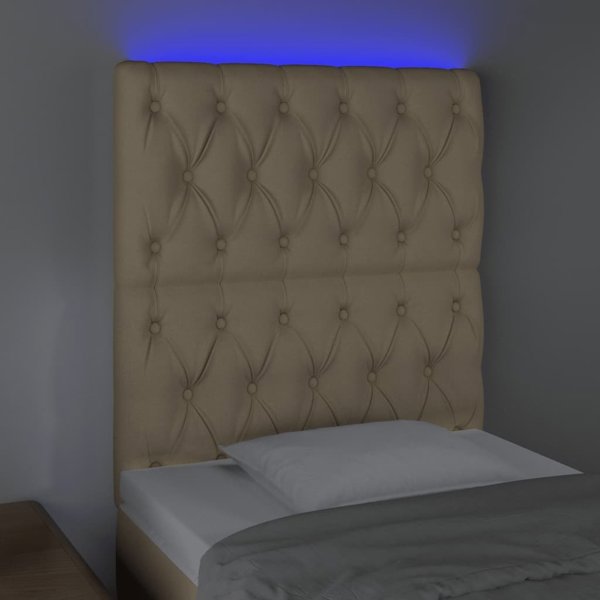 vidaXL Zaglowek do lotka z LED, krem, 80x7x118/128 cm, ypogeio