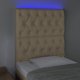 vidaXL Zaglowek do lotka z LED, krem, 80x7x118/128 cm, ypogeio