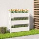 vidaXL Donica λευκή 112x25x104,5 cm από μασίφ πεύκο