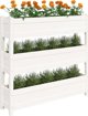 vidaXL Donica λευκή 112x25x104,5 cm από μασίφ πεύκο