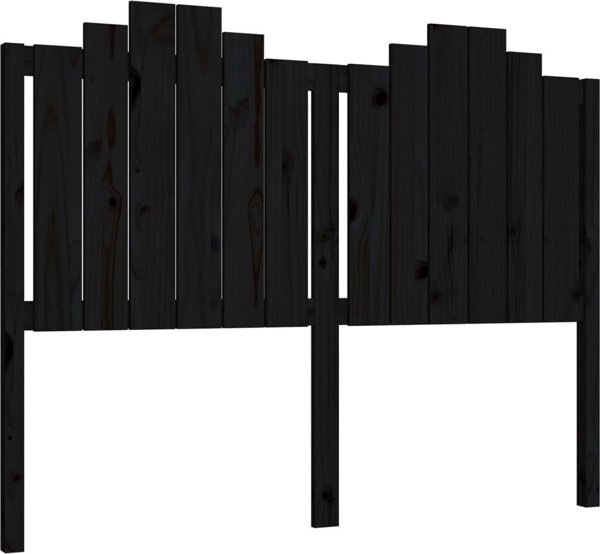 vidaXL Κεφαλάρι κρεβατιού μαύρο, 146x4x110 εκ., μασίφ ξύλο πεύκου