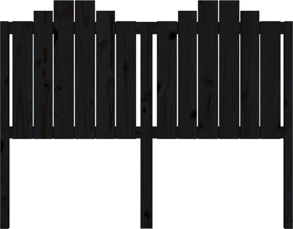 vidaXL Κεφαλάρι κρεβατιού μαύρο, 146x4x110 εκ., μασίφ ξύλο πεύκου