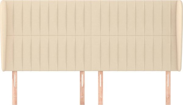 vidaXL Zaglowek uszak, κρεμ, 203x23x118/128 cm, ύφασμα