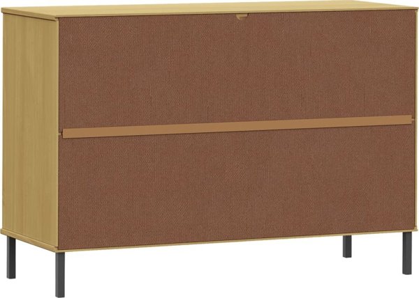 vidaXL Συρταριέρα OSLO, μεταλλικά πόδια, καφέ, 113x40x77 εκ.