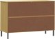 vidaXL Συρταριέρα OSLO, μεταλλικά πόδια, καφέ, 113x40x77 εκ.