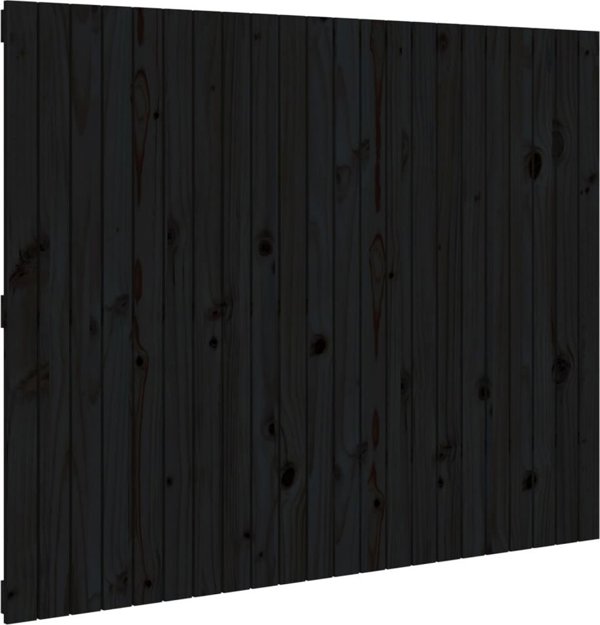 vidaXL Κεφαλάρι κρεβατιού μαύρο 140x3x110 cm από μασίφ πεύκο
