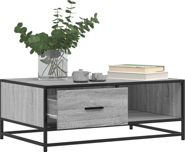 vidaXL Τραπεζάκι καφέ, γκρι δρυς σονόμα, 90x57x35 εκ.