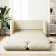 vidaXL Sofa podlogowa 2-w-1, kremowa, 112x174x55 cm, sztuczna skora