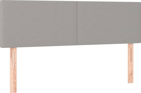 vidaXL Κρεβάτι kontynentalne με στρώμα, ανοιχτό γκρι, 140x200 εκ., ύφασμα
