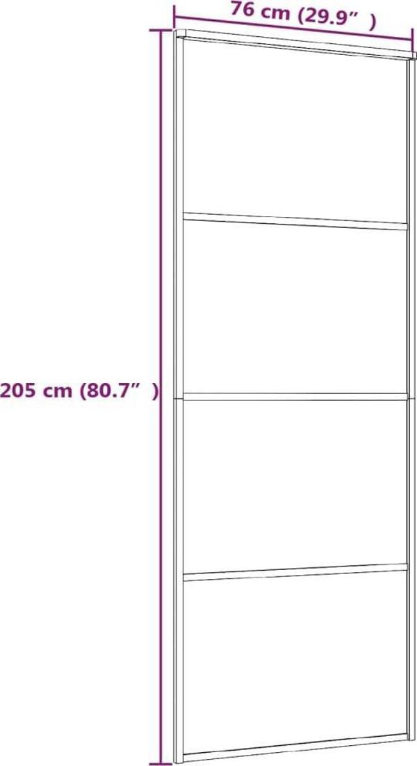 vidaXL Συρόμενη πόρτα από ESG γυαλί και αλουμίνιο, 76x205cm, λευκή