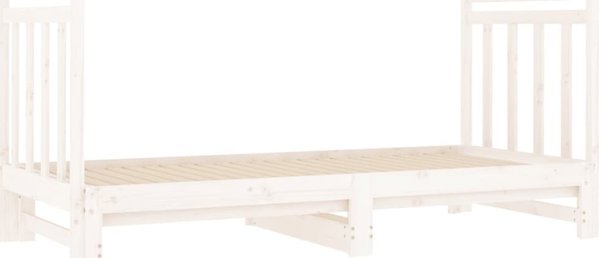 vidaXL Εκτεινόμενο κρεβάτι, λευκό, 2x(90x190) εκ., μασίφ πεύκο