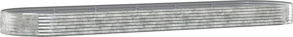 vidaXL vidaXL Donica ogrodowa, malowana proszkowo stal, 523x140x36 cm srebrna