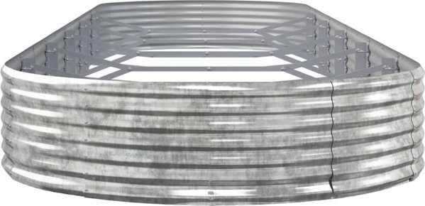 vidaXL vidaXL Donica ogrodowa, malowana proszkowo stal, 523x140x36 cm srebrna